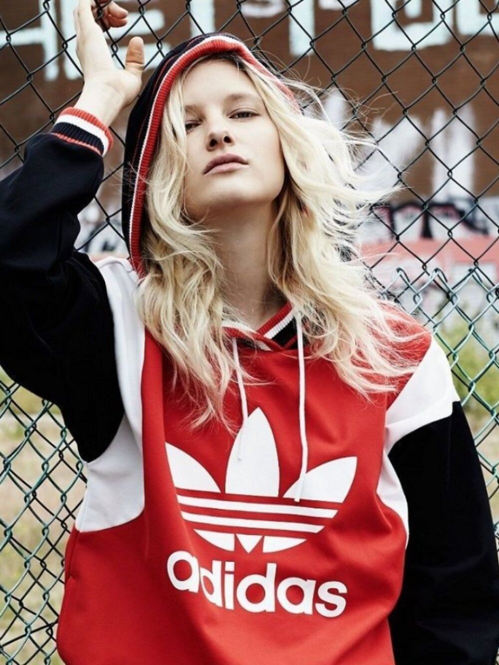 Adidas Originals Women's Unisex Size Medium Varsity Trefoil Colorblock Hoodie - Picture 2 of 14
